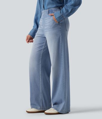 Jean droit Halara Flex™ taille haute avec poches Jean droit Halara Flex™ taille haute avec poches