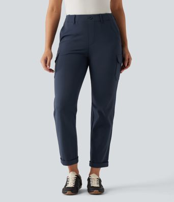 Halara Flex™ DayStretch Mid Rise Tapered Rolled Hem Work Cargo Pants with Pockets Halara Flex™ DayStretch Mid Rise Tapered Rolled Hem Work Cargo Pants with Pockets