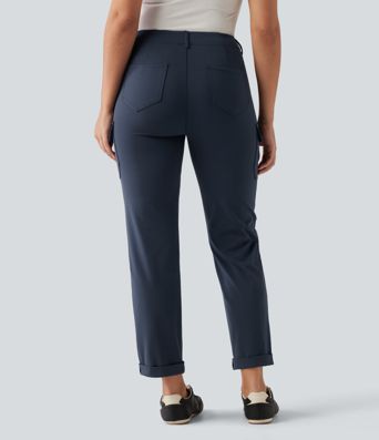Halara Flex™ DayStretch Mid Rise Tapered Rolled Hem Work Cargo Pants with Pockets Halara Flex™ DayStretch Mid Rise Tapered Rolled Hem Work Cargo Pants with Pockets