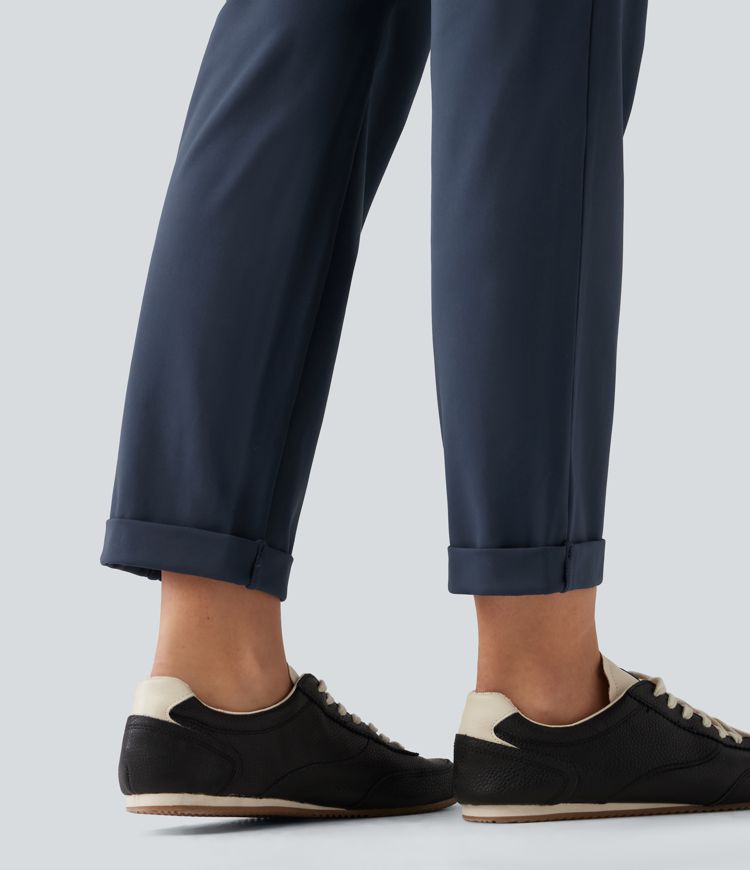 Halara Flex™ DayStretch Mid Rise Tapered Rolled Hem Work Cargo Pants with Pockets Halara Flex™ DayStretch Mid Rise Tapered Rolled Hem Work Cargo Pants with Pockets