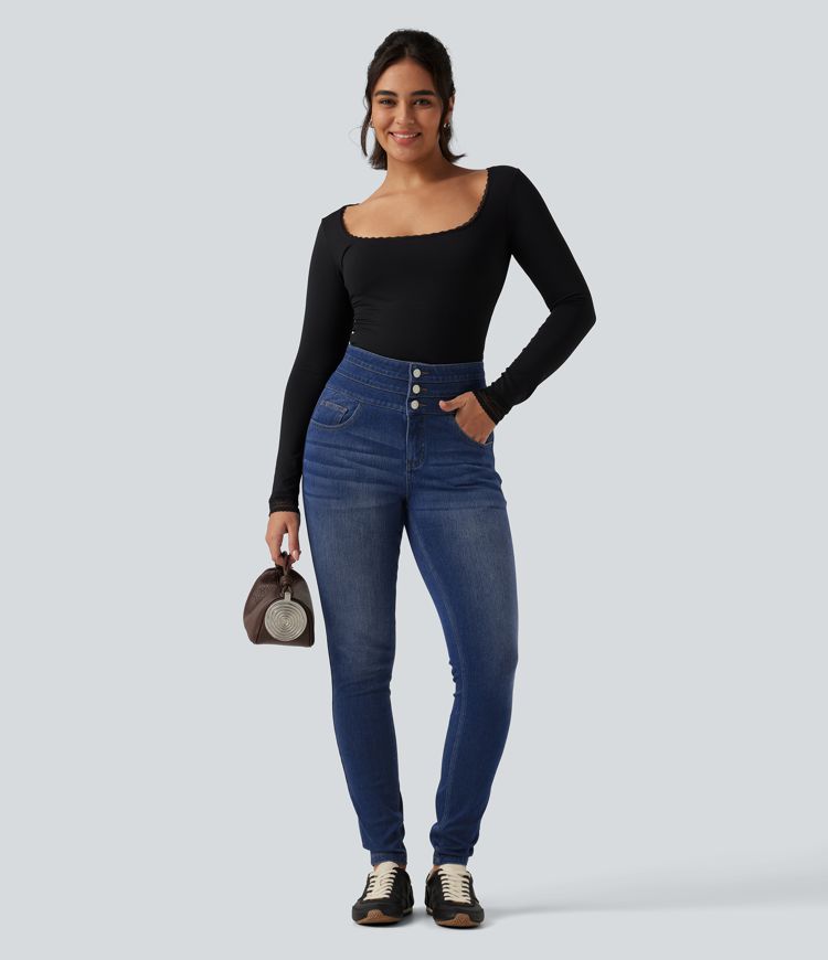 Halara Flex™ High Waisted Skinny Casual Jeans with Pockets Halara Flex™ High Waisted Skinny Casual Jeans with Pockets