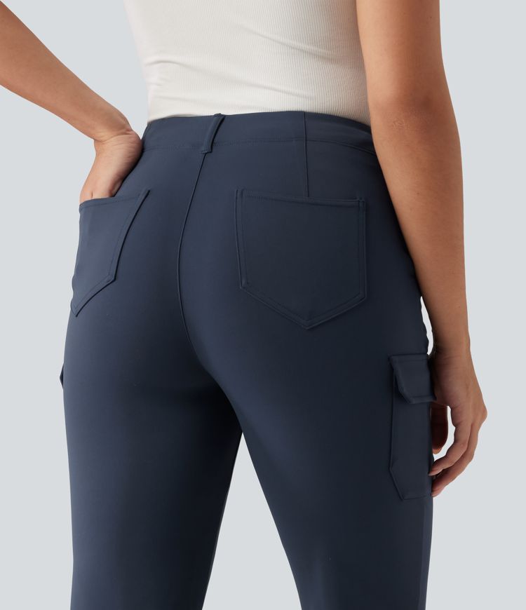 Halara Flex™ DayStretch Mid Rise Tapered Rolled Hem Work Cargo Pants with Pockets Halara Flex™ DayStretch Mid Rise Tapered Rolled Hem Work Cargo Pants with Pockets