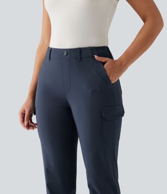 Halara Flex™ DayStretch Mid Rise Tapered Rolled Hem Work Cargo Pants with Pockets Halara Flex™ DayStretch Mid Rise Tapered Rolled Hem Work Cargo Pants with Pockets