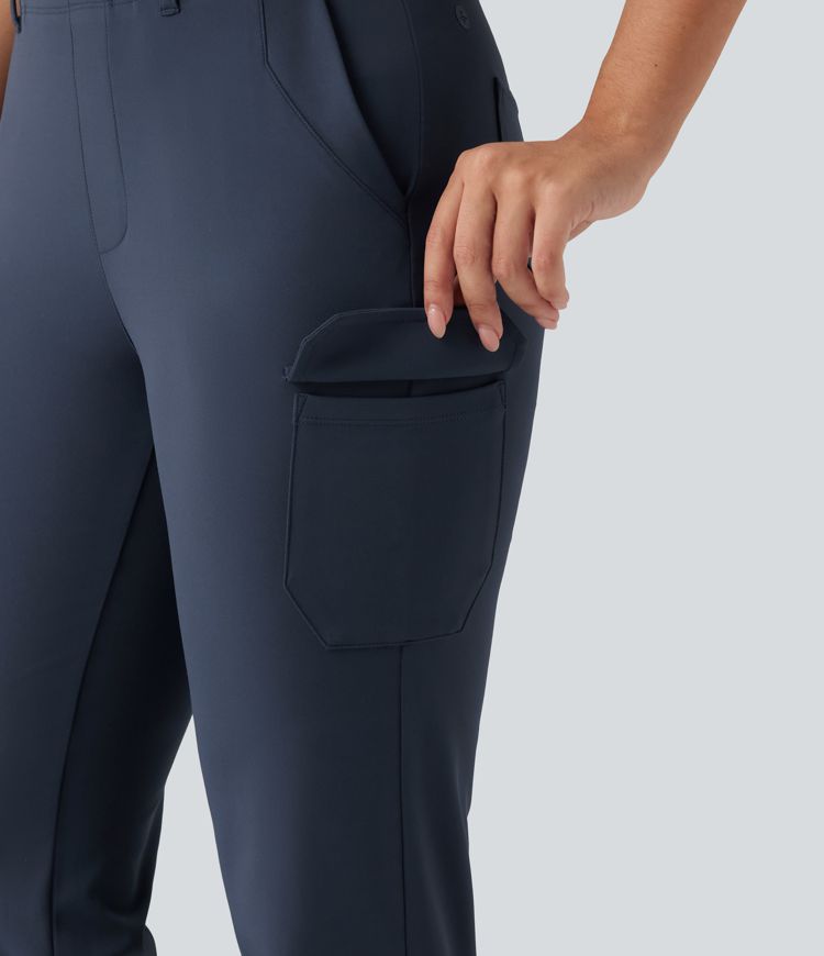 Halara Flex™ DayStretch Mid Rise Tapered Rolled Hem Work Cargo Pants with Pockets Halara Flex™ DayStretch Mid Rise Tapered Rolled Hem Work Cargo Pants with Pockets
