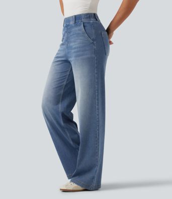 Halara Flex™ High Waisted Straight Leg Casual Jeans with Pockets Halara Flex™ High Waisted Straight Leg Casual Jeans with Pockets