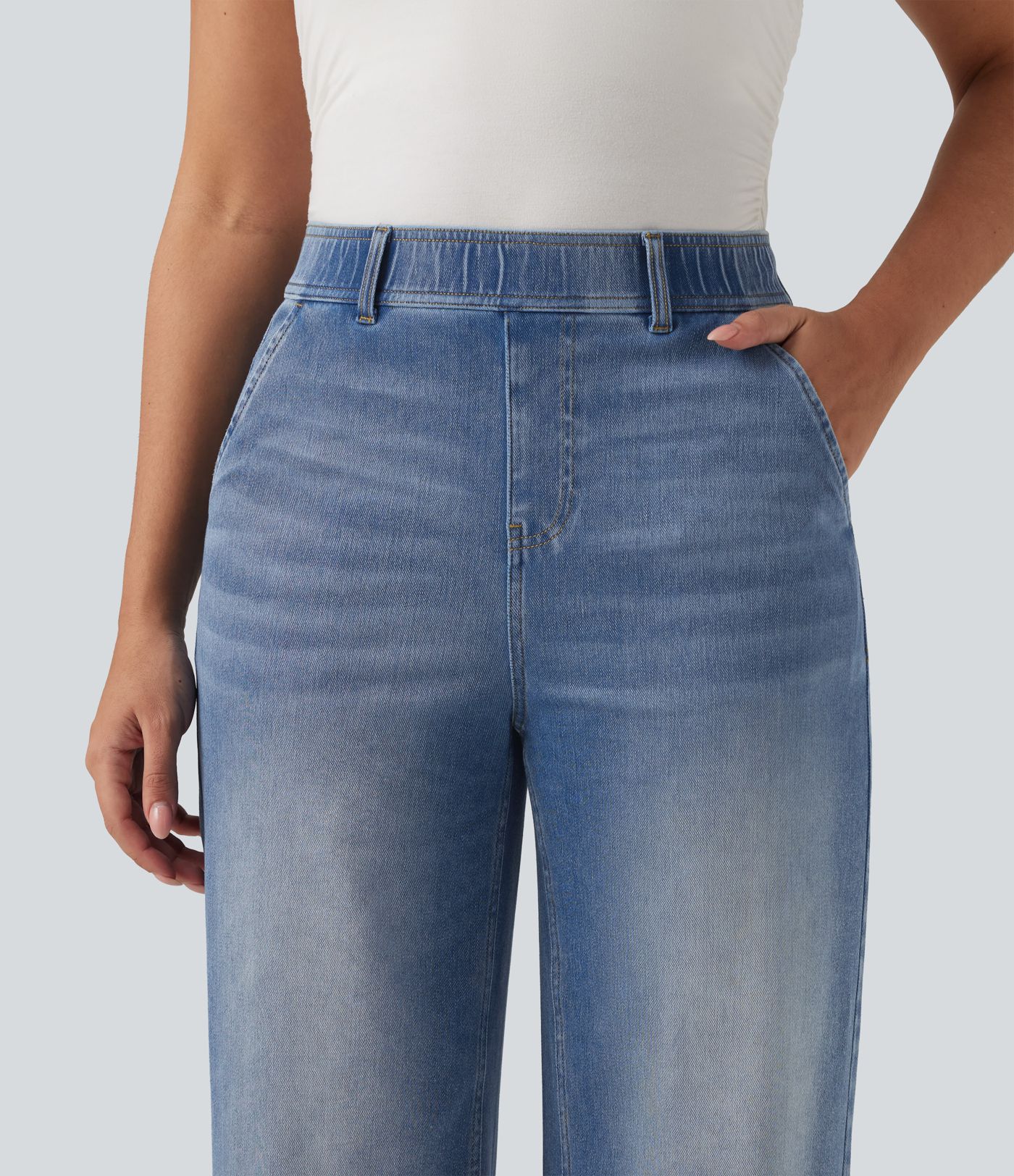 Halara Flex™ High Waisted Straight Leg Casual Jeans with Pockets Halara Flex™ High Waisted Straight Leg Casual Jeans with Pockets