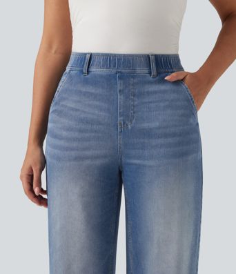 Halara Flex™ High Waisted Straight Leg Casual Jeans with Pockets Halara Flex™ High Waisted Straight Leg Casual Jeans with Pockets