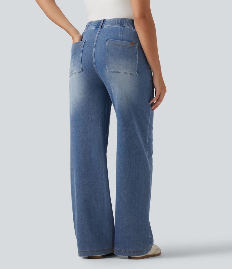 Halara Flex™ High Waisted Straight Leg Casual Jeans with Pockets Halara Flex™ High Waisted Straight Leg Casual Jeans with Pockets