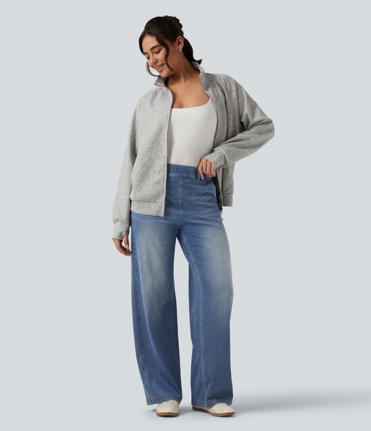 Halara Flex™ High Waisted Straight Leg Casual Jeans with Pockets Halara Flex™ High Waisted Straight Leg Casual Jeans with Pockets