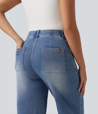 Halara Flex™ High Waisted Straight Leg Casual Jeans with Pockets Halara Flex™ High Waisted Straight Leg Casual Jeans with Pockets