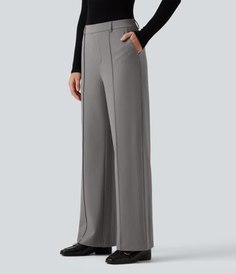 Halara Flex™ DayStretch Wrinkle Recovery High Waisted Straight Leg Pintuck Work Pants with Pockets Halara Flex™ DayStretch Wrinkle Recovery High Waisted Straight Leg Pintuck Work Pants with Pockets