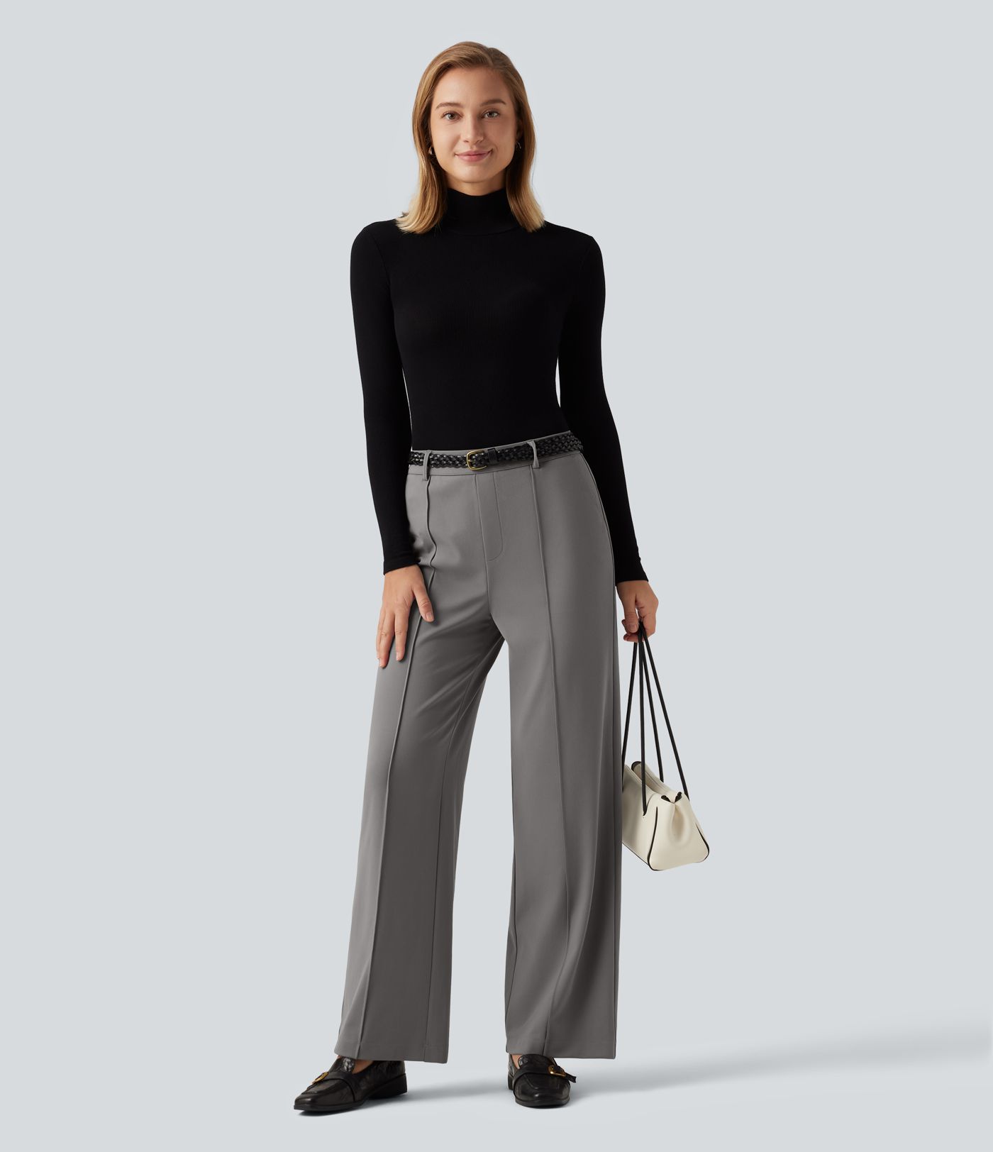 Halara Flex™ DayStretch Wrinkle Recovery High Waisted Straight Leg Pintuck Work Pants with Pockets Halara Flex™ DayStretch Wrinkle Recovery High Waisted Straight Leg Pintuck Work Pants with Pockets