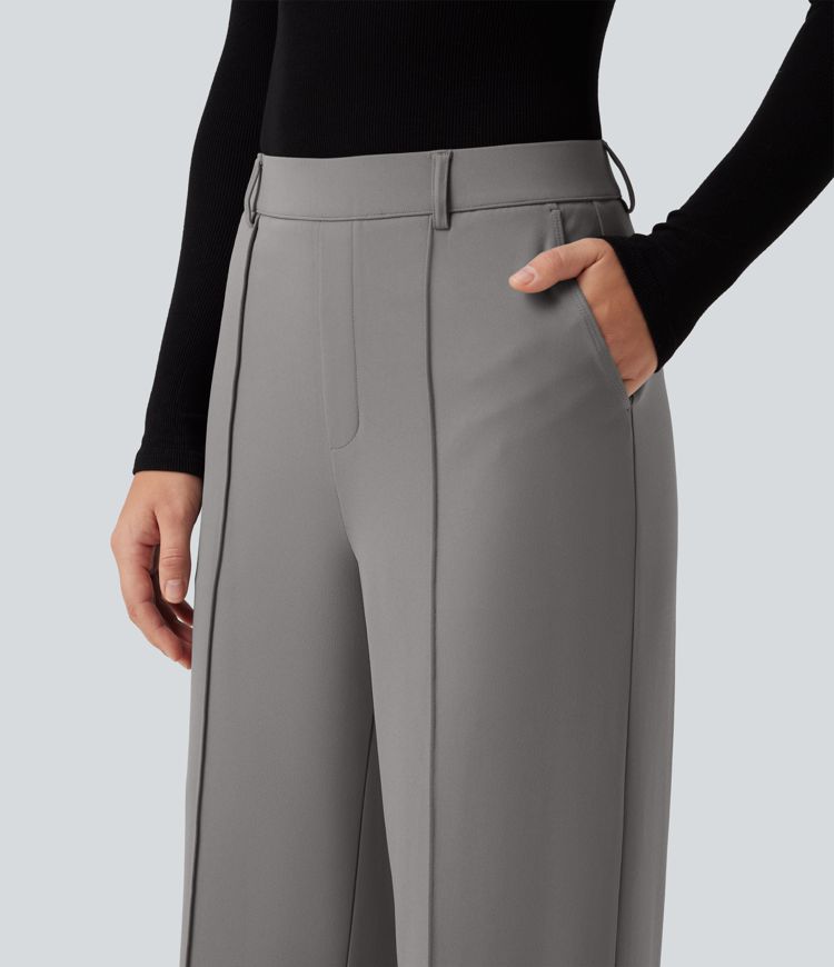 Halara Flex™ DayStretch Wrinkle Recovery High Waisted Straight Leg Pintuck Work Pants with Pockets Halara Flex™ DayStretch Wrinkle Recovery High Waisted Straight Leg Pintuck Work Pants with Pockets