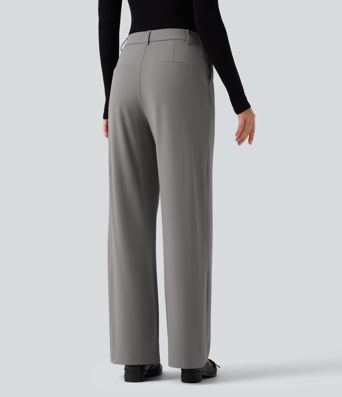 Halara Flex™ DayStretch Wrinkle Recovery High Waisted Straight Leg Pintuck Work Pants with Pockets Halara Flex™ DayStretch Wrinkle Recovery High Waisted Straight Leg Pintuck Work Pants with Pockets
