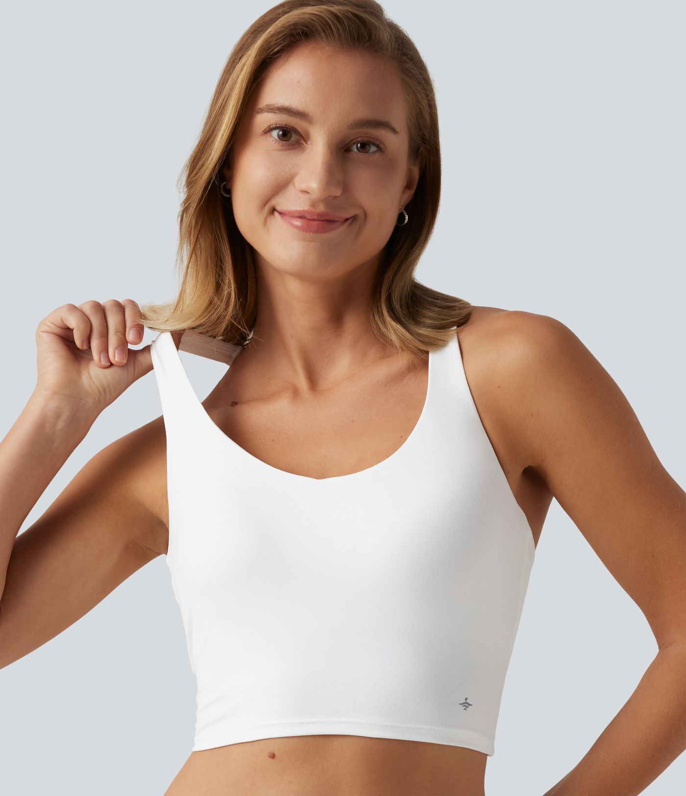V Neck Crisscross Casual Tank Top with Built-in Bra V Neck Crisscross Casual Tank Top with Built-in Bra