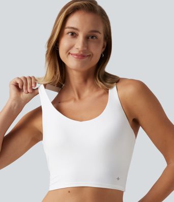 V Neck Crisscross Casual Tank Top with Built-in Bra V Neck Crisscross Casual Tank Top with Built-in Bra