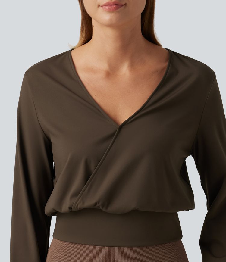 SoftlyZero™ Airy V Neck Long Sleeve InstantCool Yoga Sports Top