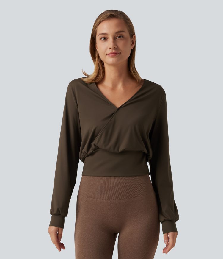 SoftlyZero™ Airy V Neck Long Sleeve InstantCool Yoga Sports Top