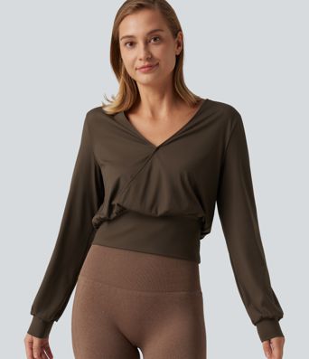 SoftlyZero™ Airy V Neck Long Sleeve InstantCool Yoga Sports Top