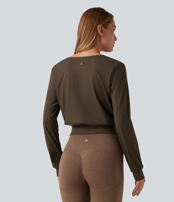 SoftlyZero™ Airy V Neck Long Sleeve InstantCool Yoga Sports Top
