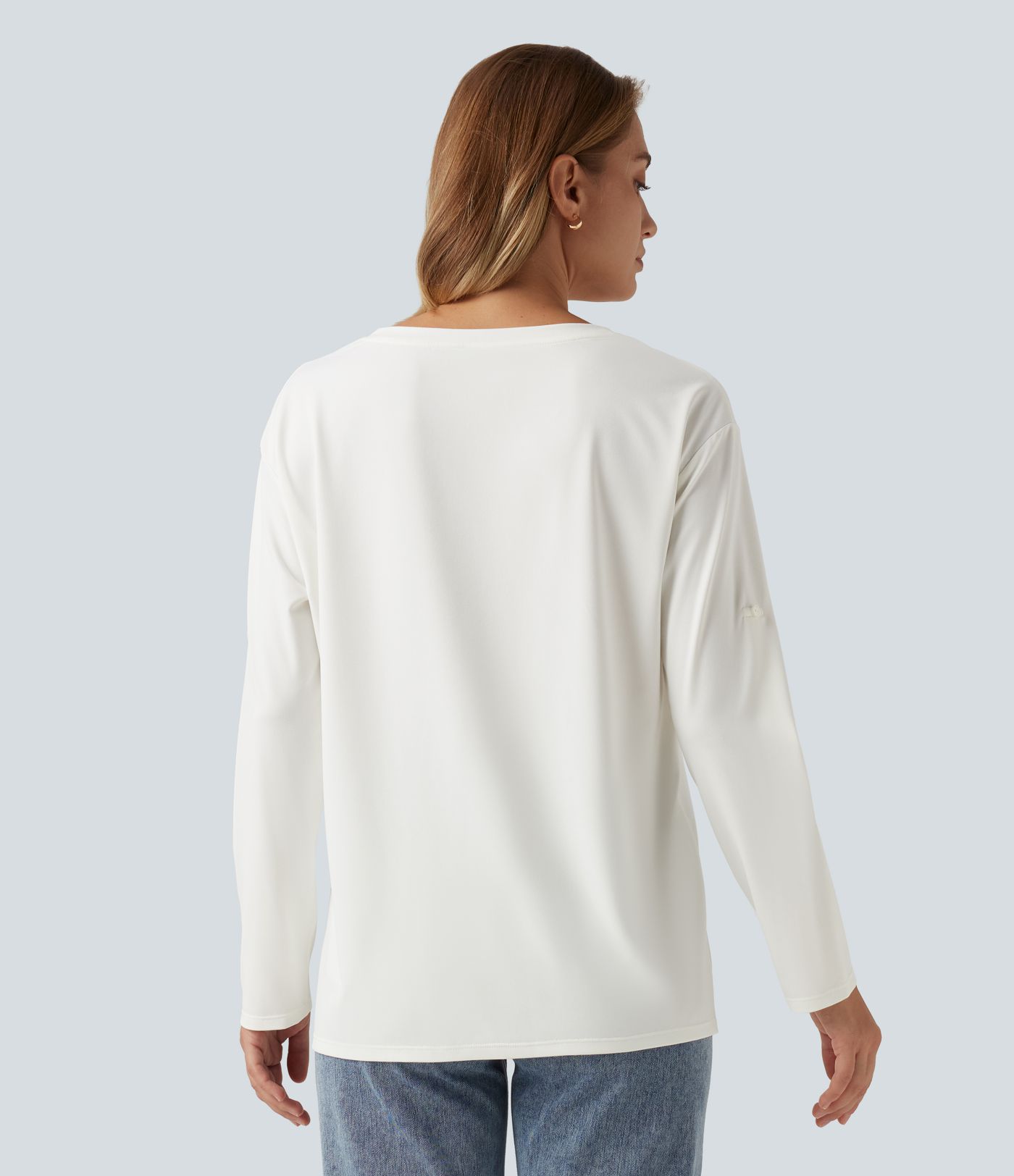 V Neck Long Sleeve Casual T-Shirt with Pocket V Neck Long Sleeve Casual T-Shirt with Pocket