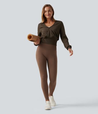 SoftlyZero™ Airy V Neck Long Sleeve InstantCool Yoga Sports Top