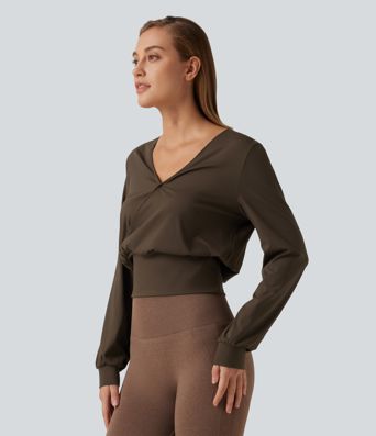 SoftlyZero™ Airy V Neck Long Sleeve InstantCool Yoga Sports Top