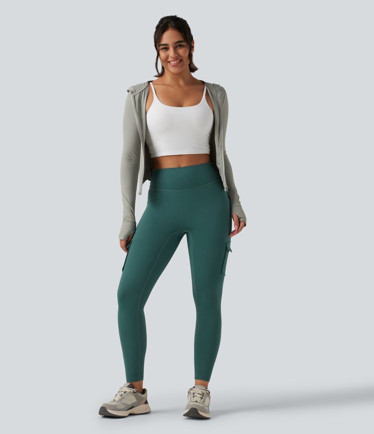 High Waisted Skinny Running Leggings with Pockets