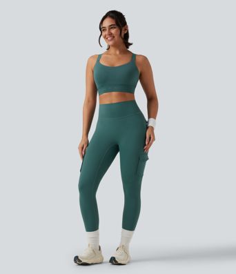 High Waisted Skinny Running Leggings with Pockets