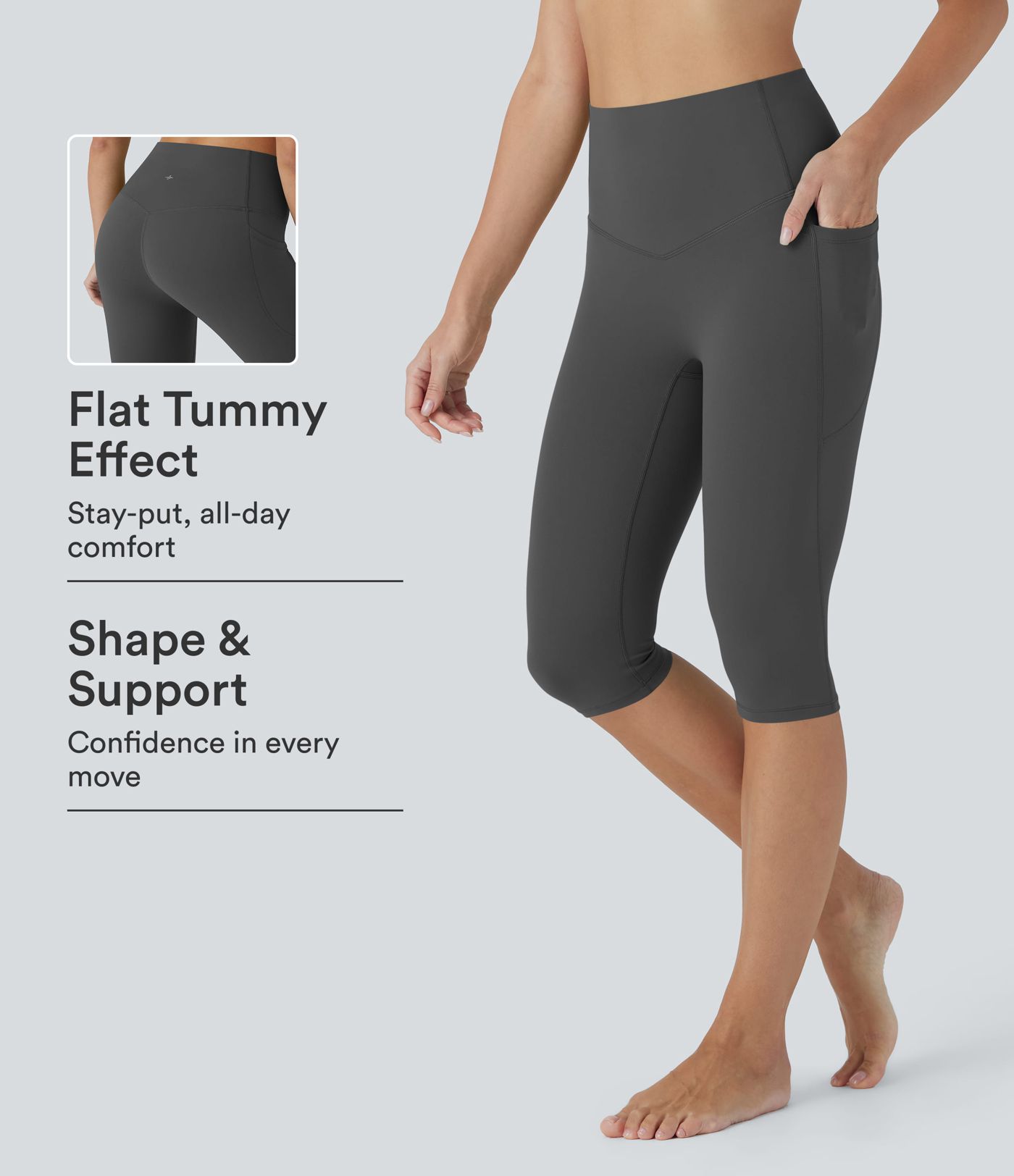Halara UltraSculpt™ High Waisted Tummy Control Pedal Pusher Yoga Leggings with Pockets Halara UltraSculpt™ High Waisted Tummy Control Pedal Pusher Yoga Leggings with Pockets