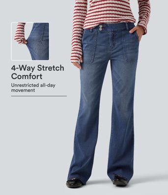 Halara Flex™ Low Rise Bootcut Casual Jeans with Pockets Halara Flex™ Low Rise Bootcut Casual Jeans with Pockets