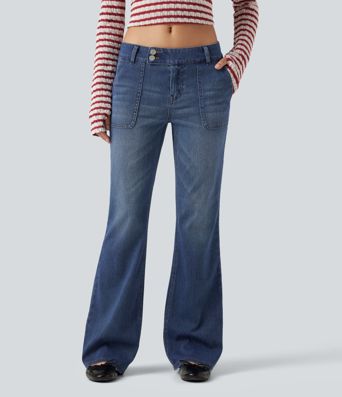 Halara Flex™ Low Rise Bootcut Casual Jeans with Pockets Halara Flex™ Low Rise Bootcut Casual Jeans with Pockets