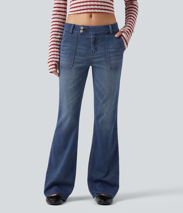 Halara Flex™ Low Rise Bootcut Casual Jeans with Pockets Halara Flex™ Low Rise Bootcut Casual Jeans with Pockets