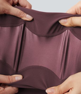 Halara UltraSculpt™ - Yoga-Leggings mit hohem Bund, Stretch-PU, Bundtasche und Bauchkontrolle