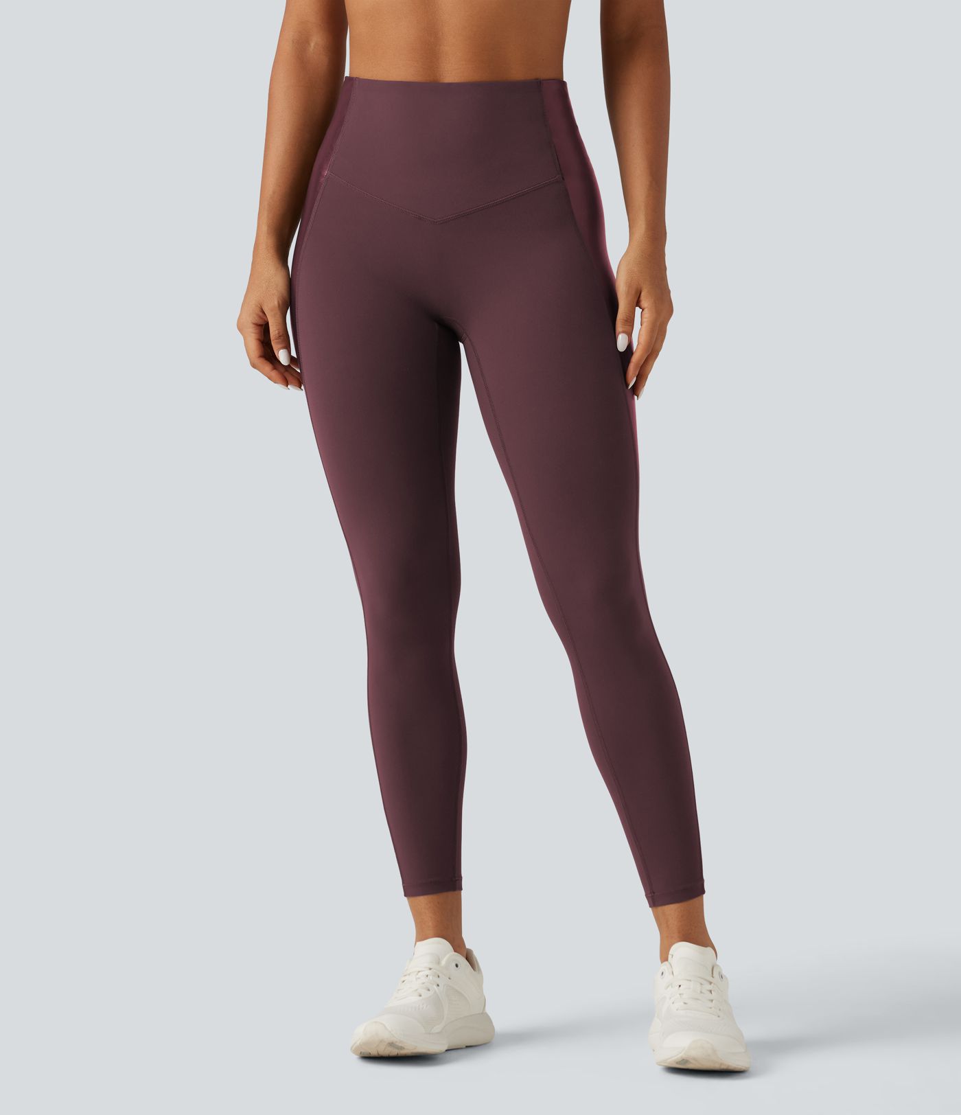 Halara UltraSculpt™ - Yoga-Leggings mit hohem Bund, Stretch-PU, Bundtasche und Bauchkontrolle