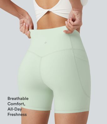 Halara UltraSculpt™ High Waisted Tummy Control Shaping Training Biker Shorts 5'' with Pockets Halara UltraSculpt™ High Waisted Tummy Control Shaping Training Biker Shorts 5'' with Pockets