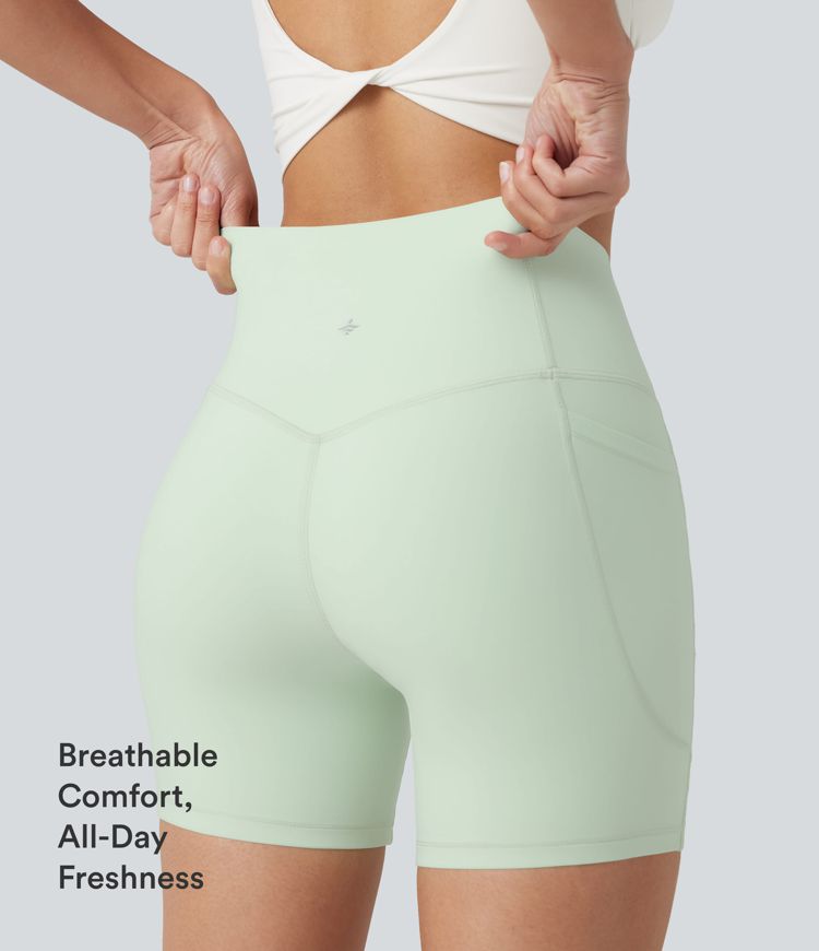 Halara UltraSculpt™ High Waisted Tummy Control Shaping Training Biker Shorts 5'' with Pockets Halara UltraSculpt™ High Waisted Tummy Control Shaping Training Biker Shorts 5'' with Pockets