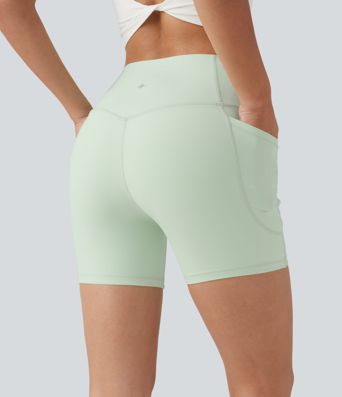 Halara UltraSculpt™ High Waisted Tummy Control Shaping Training Biker Shorts 5'' with Pockets Halara UltraSculpt™ High Waisted Tummy Control Shaping Training Biker Shorts 5'' with Pockets