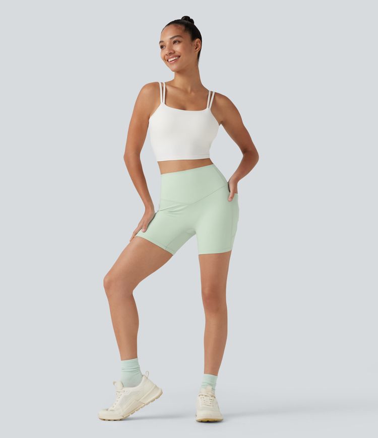 Halara UltraSculpt™ High Waisted Tummy Control Shaping Training Biker Shorts 5'' with Pockets Halara UltraSculpt™ High Waisted Tummy Control Shaping Training Biker Shorts 5'' with Pockets