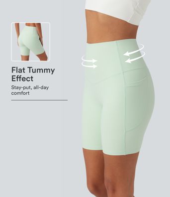 Halara UltraSculpt™ High Waisted Tummy Control Shaping Training Biker Shorts 7'' with Pockets Halara UltraSculpt™ High Waisted Tummy Control Shaping Training Biker Shorts 7'' with Pockets