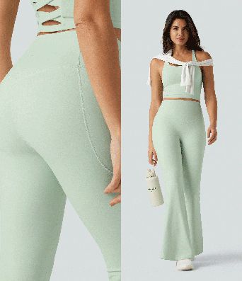 Halara UltraSculpt™ High Waisted Tummy Control Flare Yoga Leggings with Pockets