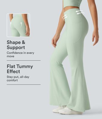 Halara UltraSculpt™ High Waisted Tummy Control Flare Yoga Leggings with Pockets