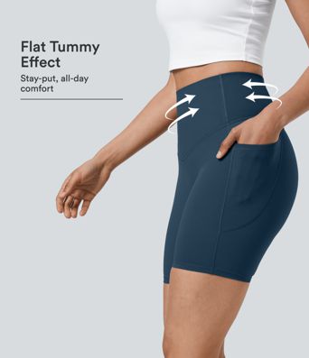 Halara UltraSculpt™ High Waisted Tummy Control Pocket Shaping Training Biker Shorts 7'' Halara UltraSculpt™ High Waisted Tummy Control Pocket Shaping Training Biker Shorts 7''