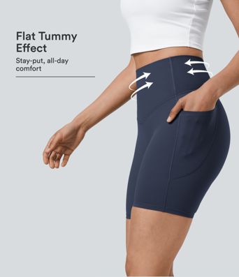 Halara UltraSculpt™ High Waisted Tummy Control Pocket Shaping Training Biker Shorts 7'' Halara UltraSculpt™ High Waisted Tummy Control Pocket Shaping Training Biker Shorts 7''
