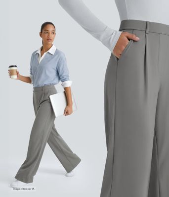 Pantalon tailleur évasé taille haute Halara Flex™ DayStretch avec poches Pantalon tailleur évasé taille haute Halara Flex™ DayStretch avec poches