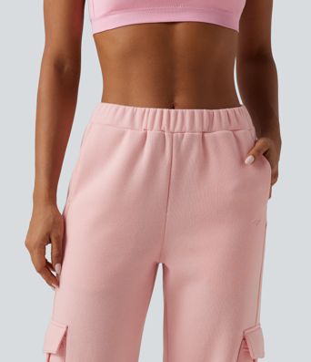 Mid Rise Fleece Casual Cotton Joggers with Pockets Mid Rise Fleece Casual Cotton Joggers with Pockets