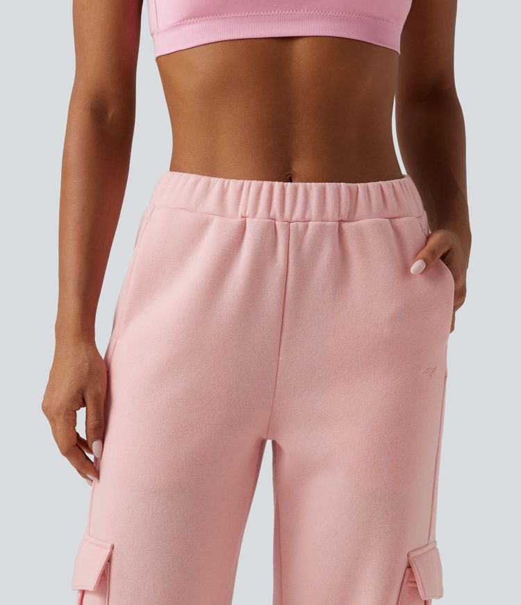 Mid Rise Fleece Casual Cotton Joggers with Pockets Mid Rise Fleece Casual Cotton Joggers with Pockets