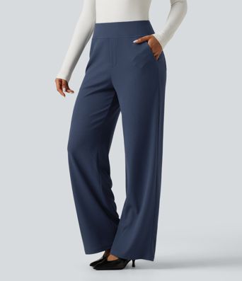 Halara Flex™ High Waisted Wide Leg Waffle Work Pants with Pockets
