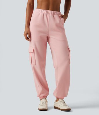 Mid Rise Fleece Casual Cotton Joggers with Pockets Mid Rise Fleece Casual Cotton Joggers with Pockets