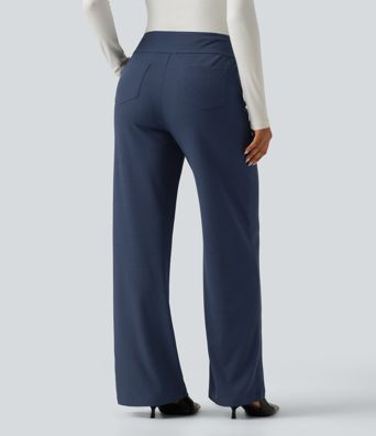 Halara Flex™ High Waisted Wide Leg Waffle Work Pants with Pockets